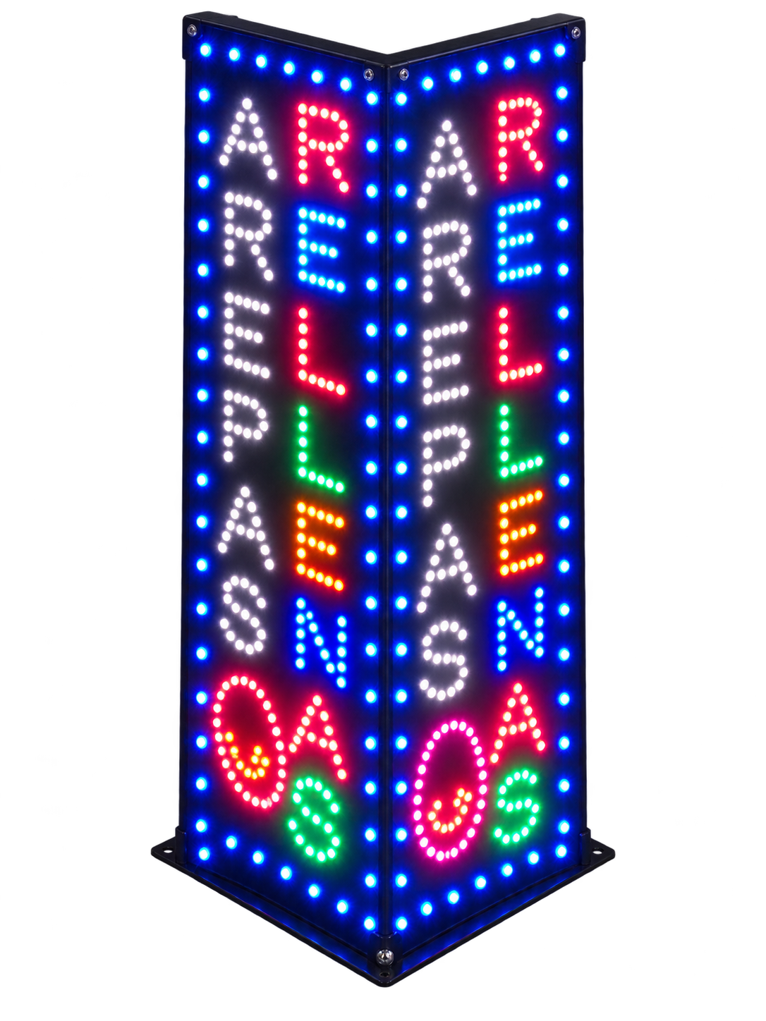 Aviso LED vertical con estructura