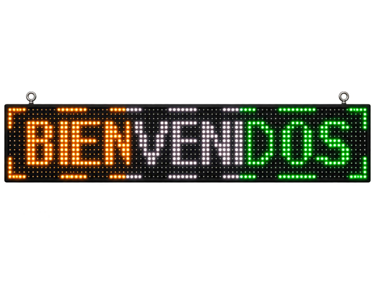 Pasamensaje LED bienvenidos ámbar blanco verde